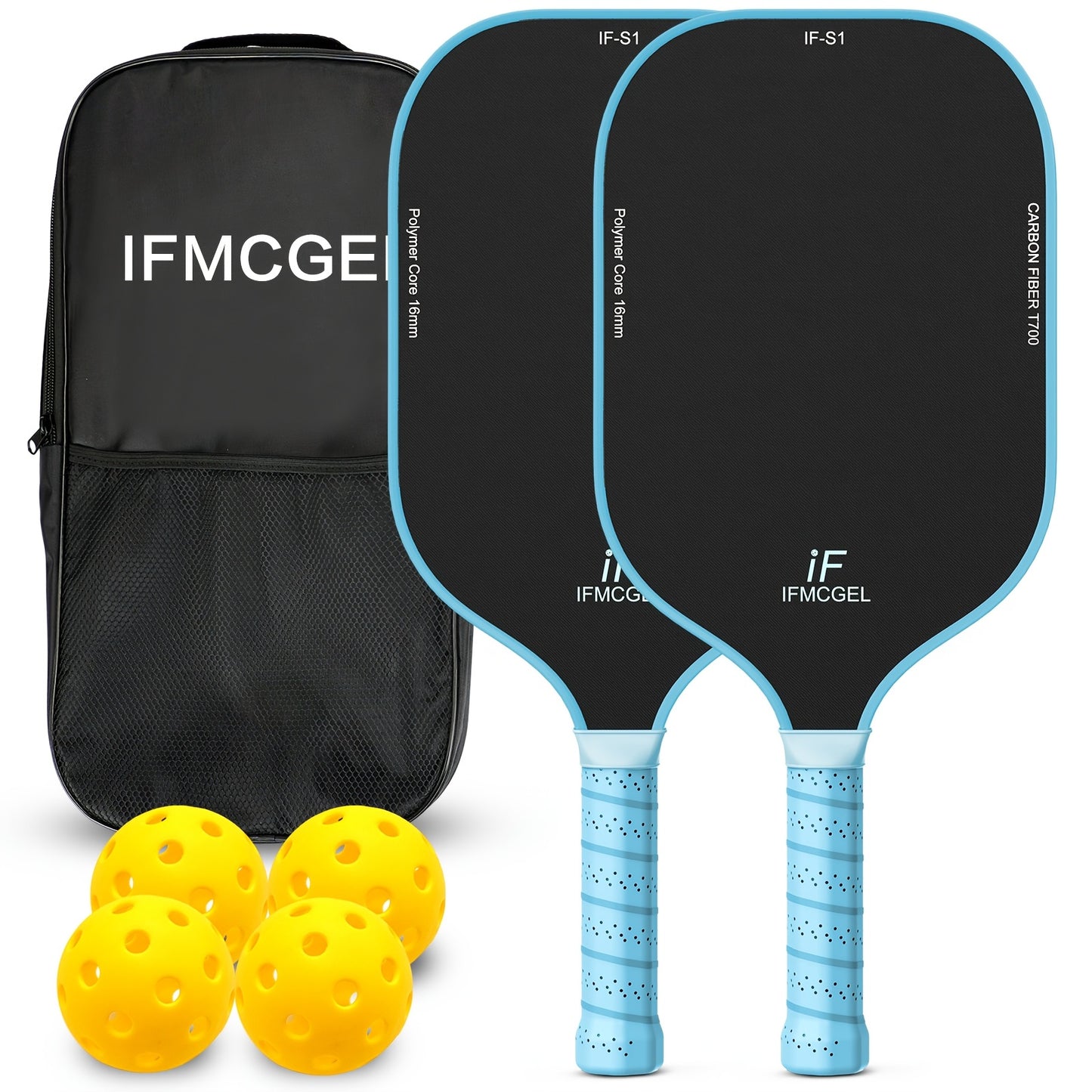 Pickleball Paddles Set Of 2, T700 Carbon Fiber Pickleball Paddles W/Carbon Abrasion Surface & 16mm Honeycomb Core for Ultimate Spin, Power & Control, Ideal for Men, Women, Novice, Intermediate & All Levels