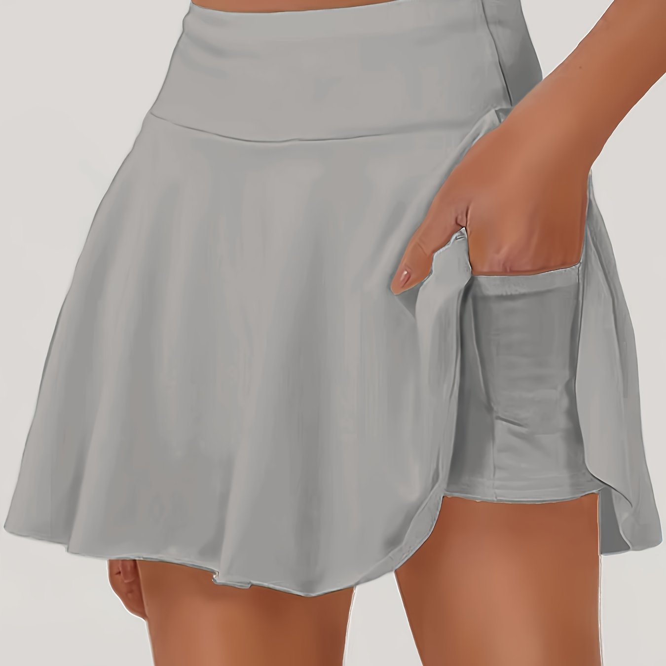 Elegant Flared Skirt | Comfortable and Breathable Short Umbrella Skirt with Built-in Pants and Pockets for Spring/Summer, Ideal for Daily Commute and Casual Sports