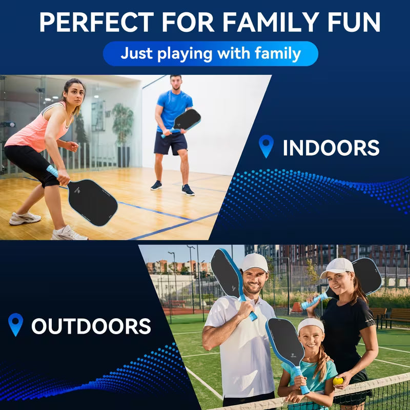 2-Pack T700 Carbon Fiber Pickleball Paddles Set – 16mm Honeycomb Core, Carbon Surface for Spin, Power &amp; Control