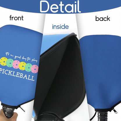 A Pickleball Paddle Cover, Durable Neoprene Paddle Cover Fits Universal 8.46 X 11.2 Inch Zippered Paddle Cover Paddle Storage Bag, Suitable for USAPA Standard Pickleball Paddles