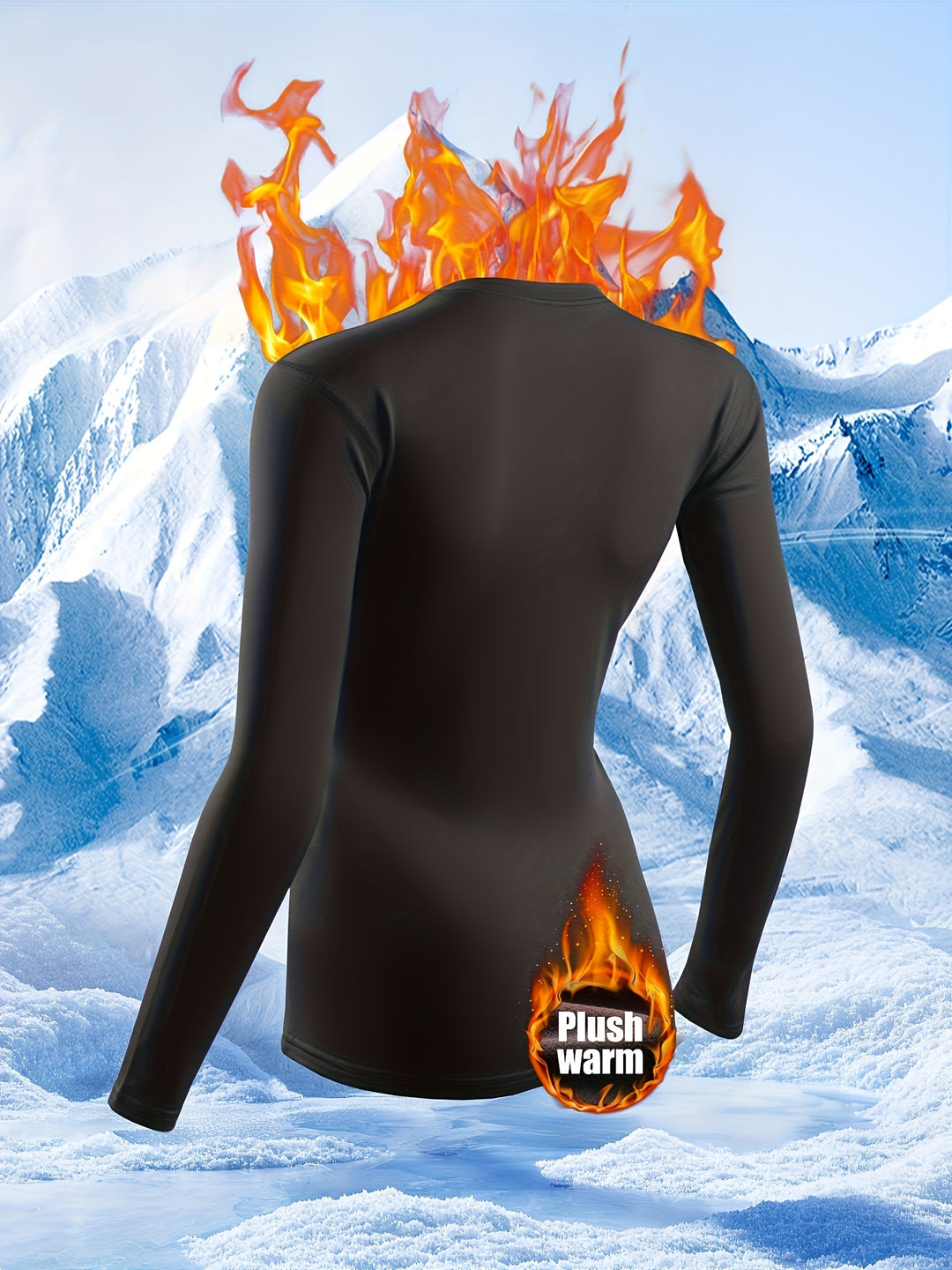 Women’s 4PCS Thermal Underwear Set Fleece Lined Winter Base Layer Top &amp; Leggings Cozy Warm Pajama Suit for Skiing Hiking Cold Weather Wear