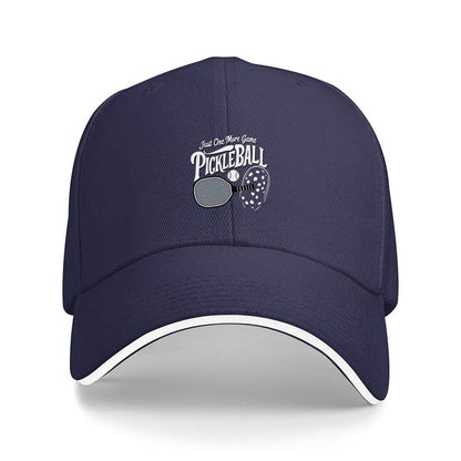 1pc "Just One More Game Pickleball" design with paddle, Printed cap, unisex, suitable for all seasons..woven fabric.