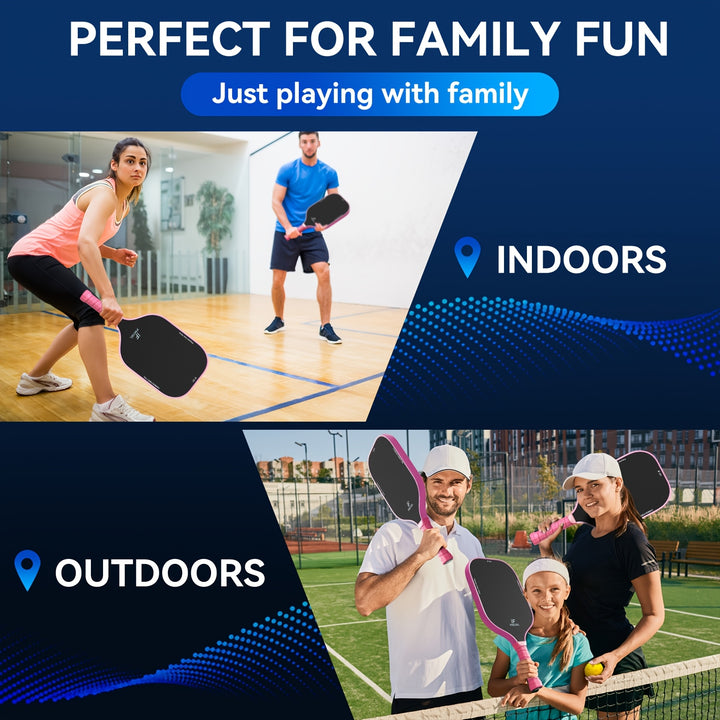 2-Pack T700 Carbon Fiber Pickleball Paddles Set – 16mm Honeycomb Core, Carbon Surface for Spin, Power &amp; Control
