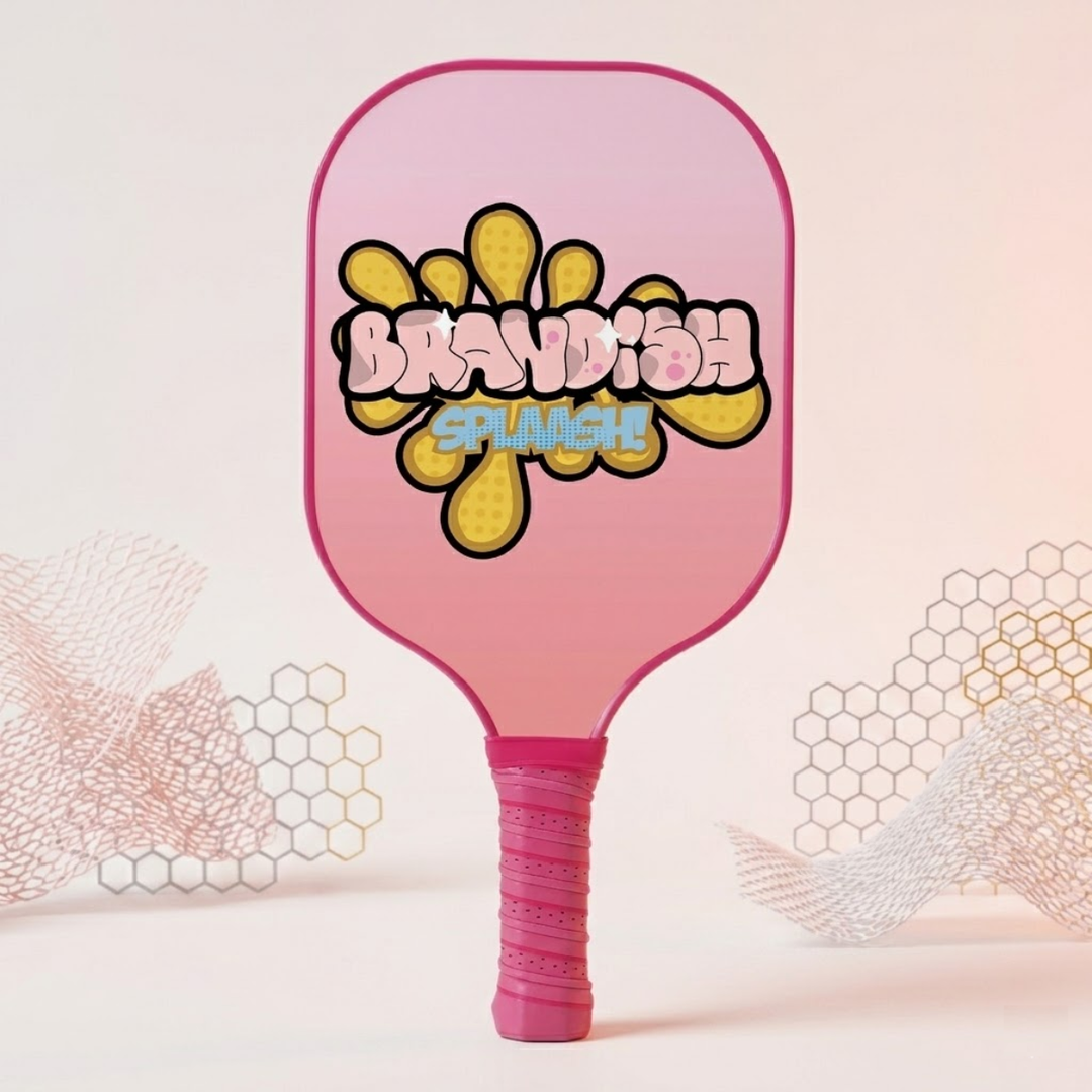 Modern 1 Fiber Pickleball Paddle - Pink Cold Pressed PP Honeycomb Core Lightweight Youth, Unisex Spin Control Paddle