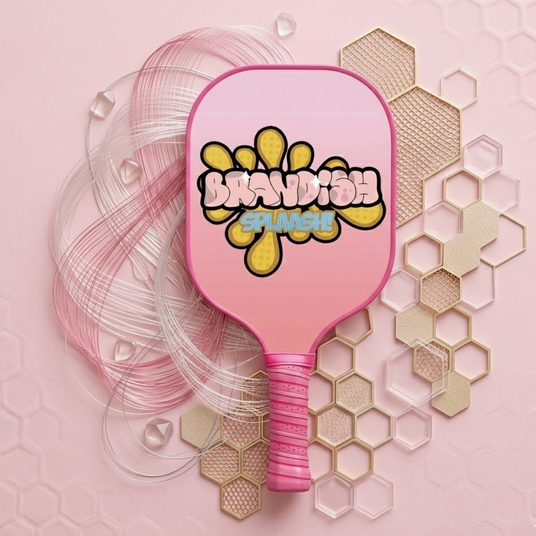 Modern 1 Fiber Pickleball Paddle - Pink Cold Pressed PP Honeycomb Core Lightweight Youth, Unisex Spin Control Paddle