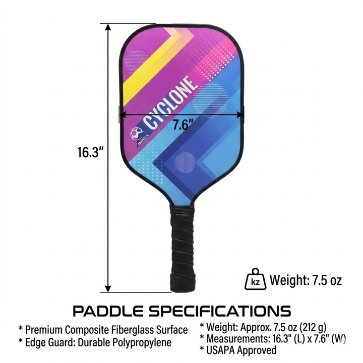2-Pack Fiberglass Pickleball Paddle Set with 4 Balls &amp; Carry Bag – Lightweight Rackets set with Honeycomb Core for All Skill Levels