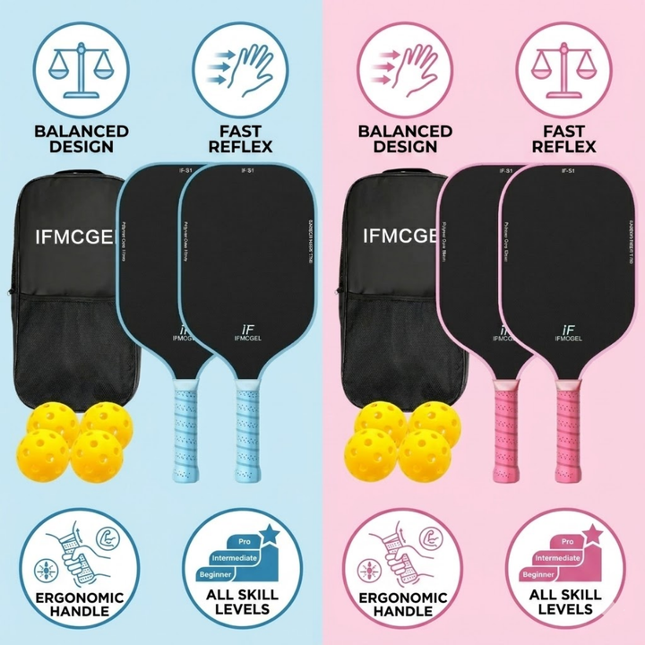 2-Pack T700 Carbon Fiber Pickleball Paddles Set – 16mm Honeycomb Core, Carbon Surface for Spin, Power &amp; Control