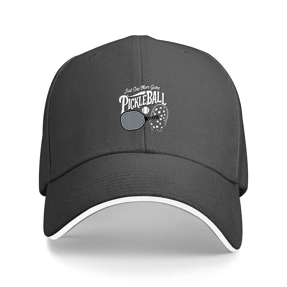 Stylish All-Season Design "Just One More Game" Pickleball Cap - Unisex Adjustable Baseball Cap, Breathable Outdoor Sports Hat for Men Women