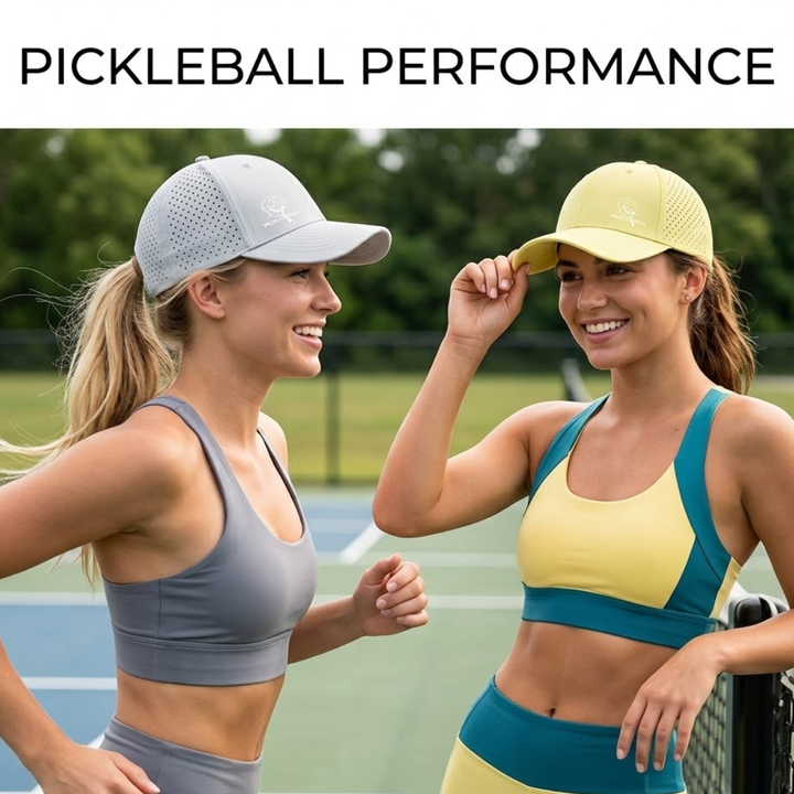 Pickleball Paddle &amp; Ball Graphic Baseball Cap 6 Panel Mesh Breathable Adjustable Strap Sports Hat Unisex 10 Colors