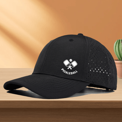 1pc of Quick-Drying Golf Cap Featuring a Perforated Mesh Design, Available in a 'RACKET & PICKLEBALL' Pattern Print Trucker Hat with 10 Color Options