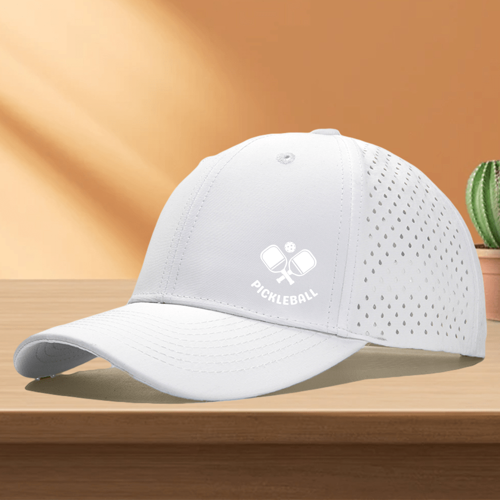 1pc of Quick-Drying Golf Cap Featuring a Perforated Mesh Design, Available in a 'RACKET & PICKLEBALL' Pattern Print Trucker Hat with 10 Color Options
