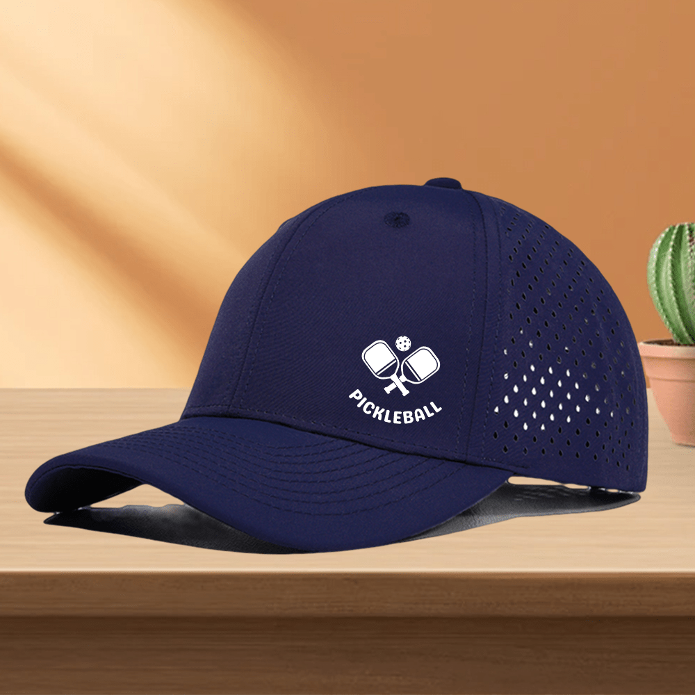 1pc of Quick-Drying Golf Cap Featuring a Perforated Mesh Design, Available in a 'RACKET & PICKLEBALL' Pattern Print Trucker Hat with 10 Color Options