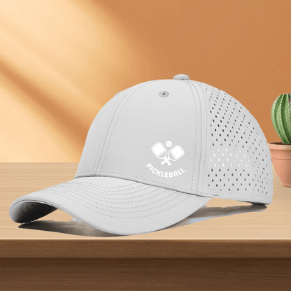 1pc of Quick-Drying Golf Cap Featuring a Perforated Mesh Design, Available in a 'RACKET & PICKLEBALL' Pattern Print Trucker Hat with 10 Color Options