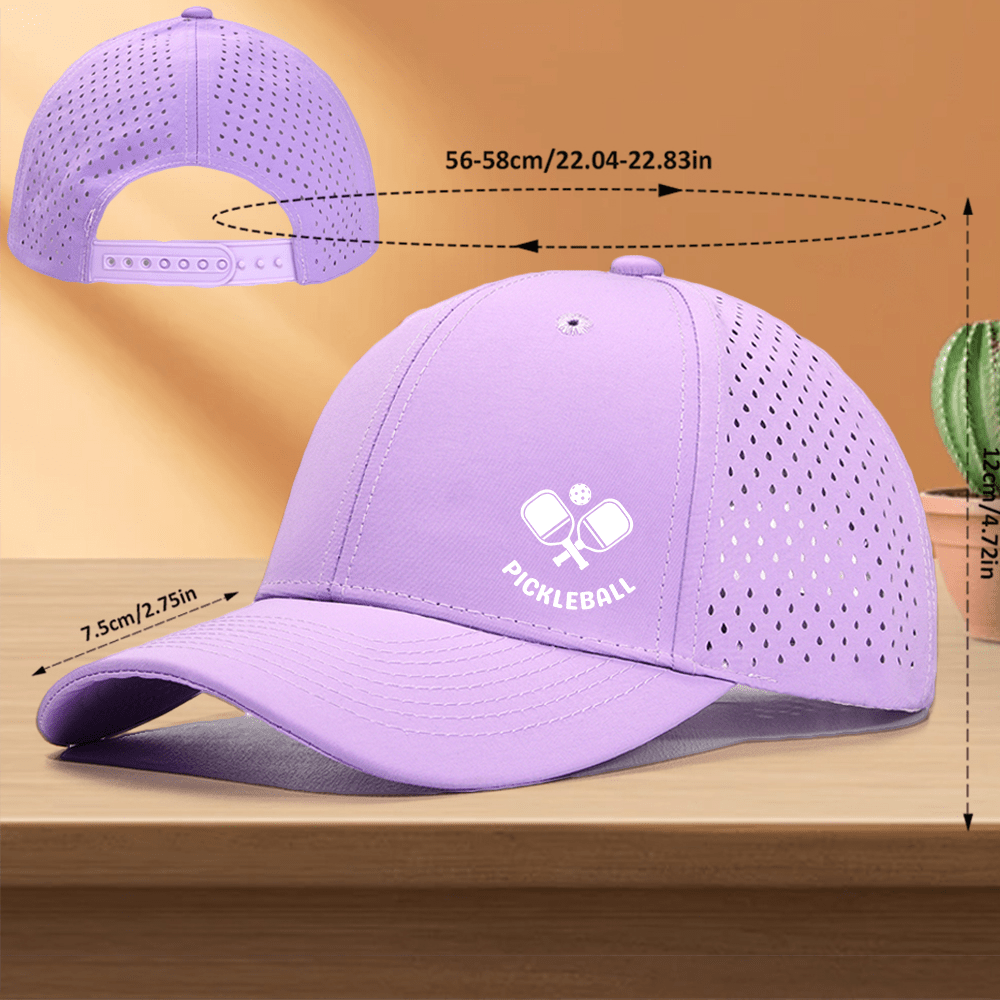 1pc of Quick-Drying Golf Cap Featuring a Perforated Mesh Design, Available in a 'RACKET & PICKLEBALL' Pattern Print Trucker Hat with 10 Color Options
