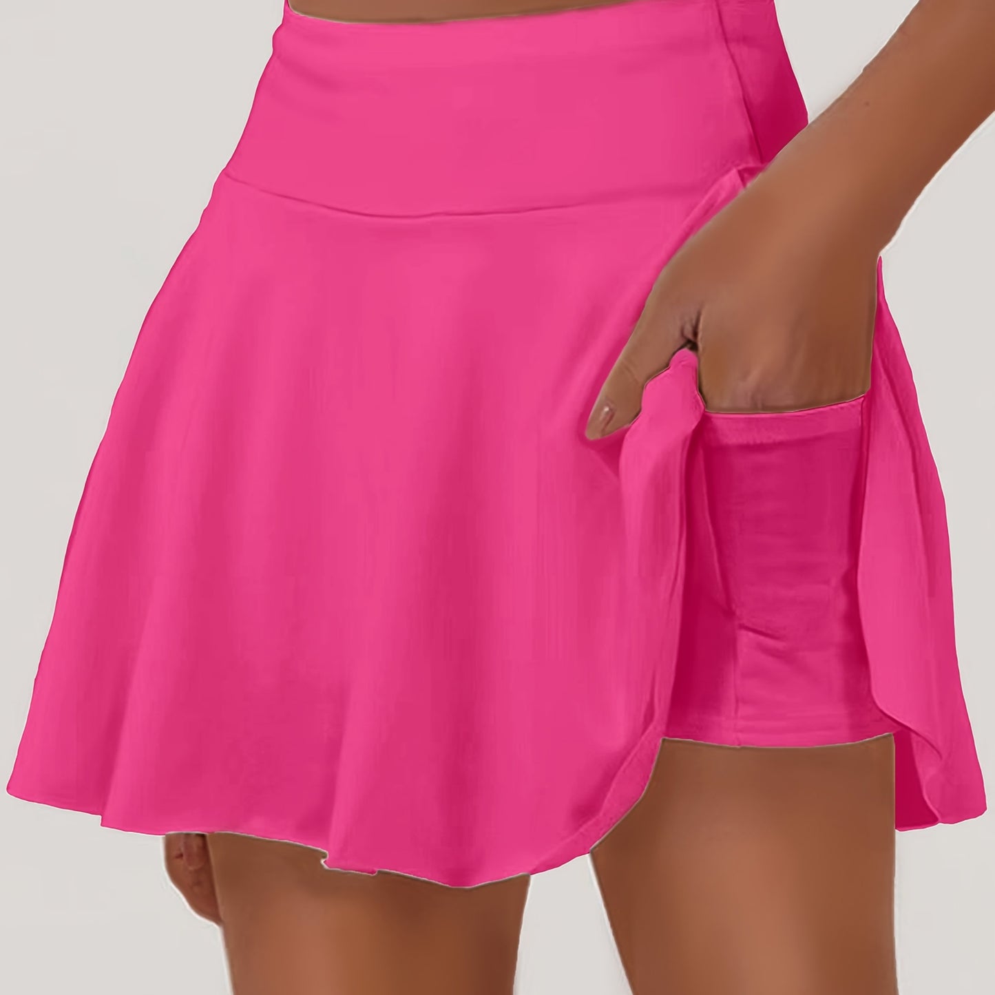 Elegant Flared Skirt | Comfortable and Breathable Short Umbrella Skirt with Built-in Pants and Pockets for Spring/Summer, Ideal for Daily Commute and Casual Sports