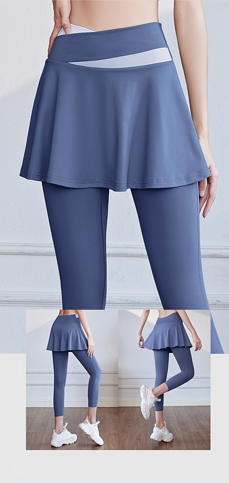 Women's Sports Skirt with Leggings Colorblocked Design for Running Golf and Gym