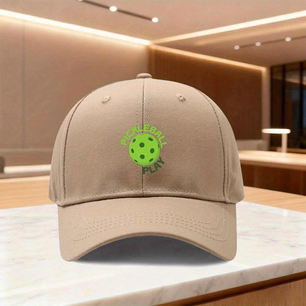 1pc "Pickleball Play" Printed Snapback Baseball Cap, Unisex Outdoor Sports Style, Ideal Gift for Weddings, Parties, Birthdays, Essential for Pickleball Enthusiasts, Casual and Versatile, Fashionable Trend