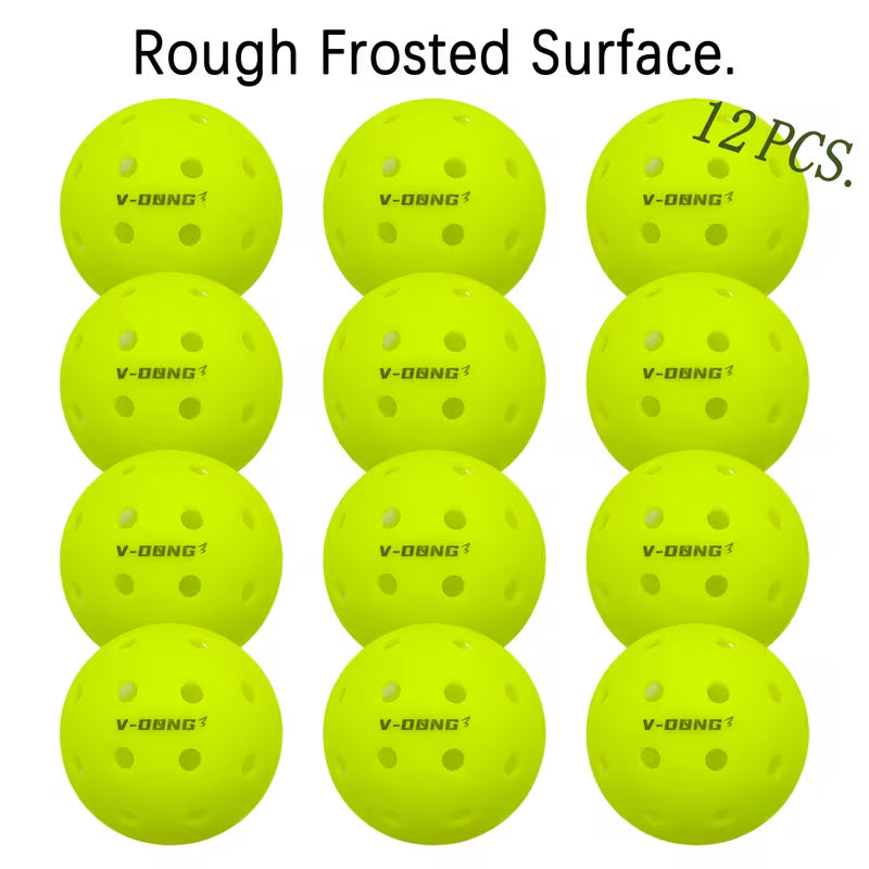 12 High-Bounce 40-Hole Pickleballs Set – Seamless Durable Outdoor Training Balls for Consistent Flight, High Visibility &amp; Long-Lasting Play