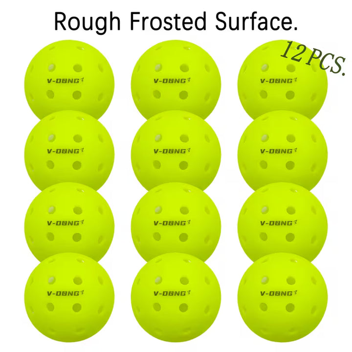 12 High-Bounce 40-Hole Pickleballs Set – Seamless Durable Outdoor Training Balls for Consistent Flight, High Visibility &amp; Long-Lasting Play