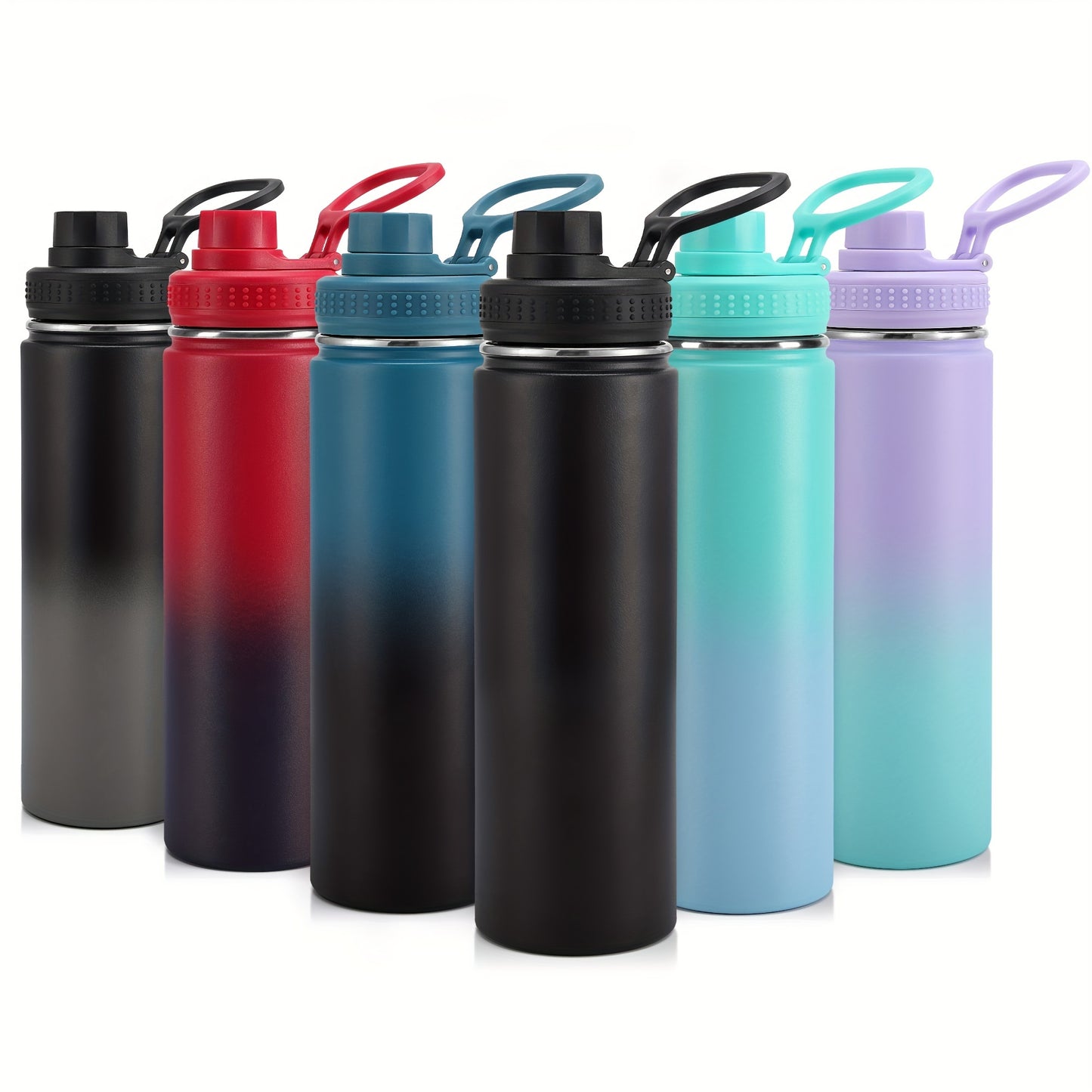 22oz/650ml Insulated Water Bottle with Straw, Stainless Steel Leak Proof Sports Water Flask, Double Walled Vacuum Metal Water Bottle