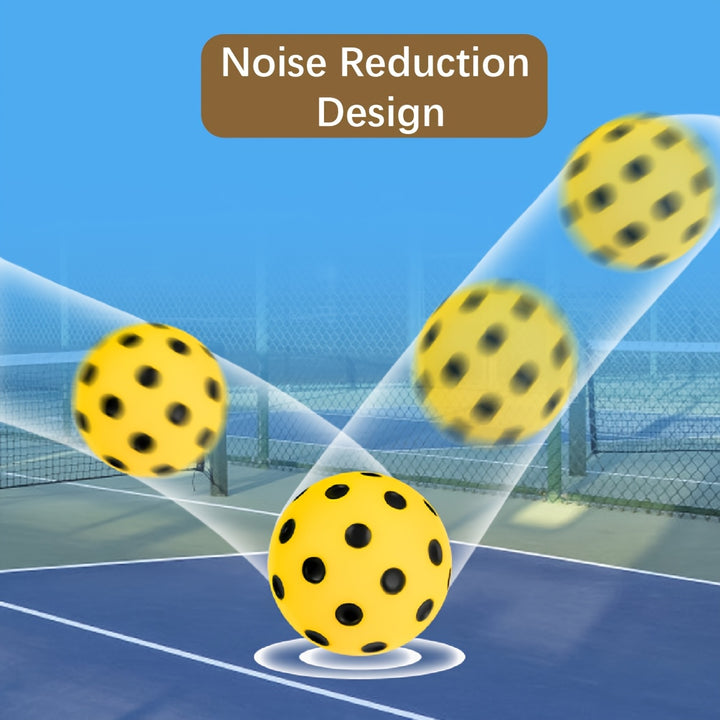 2pcs Silent Foam Pickleball Balls – Durable Quiet Training Balls for Indoor/Outdoor Practice with True Bounce (Yellow/Green)