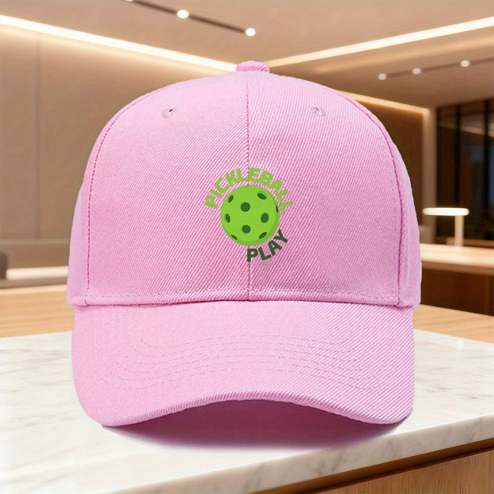 1pc "Pickleball Play" Printed Snapback Baseball Cap, Unisex Outdoor Sports Style, Ideal Gift for Weddings, Parties, Birthdays, Essential for Pickleball Enthusiasts, Casual and Versatile, Fashionable Trend