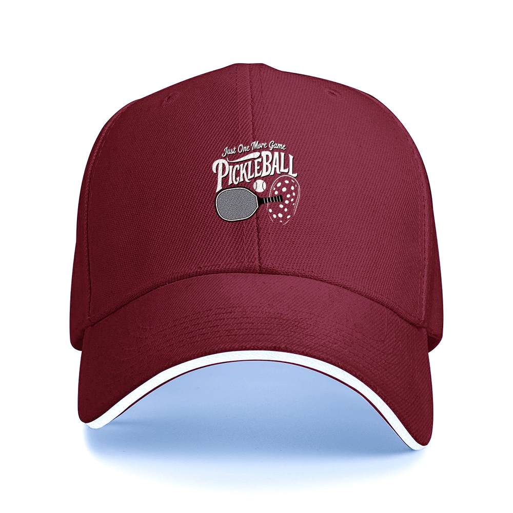 Stylish All-Season Design "Just One More Game" Pickleball Cap - Unisex Adjustable Baseball Cap, Breathable Outdoor Sports Hat for Men Women