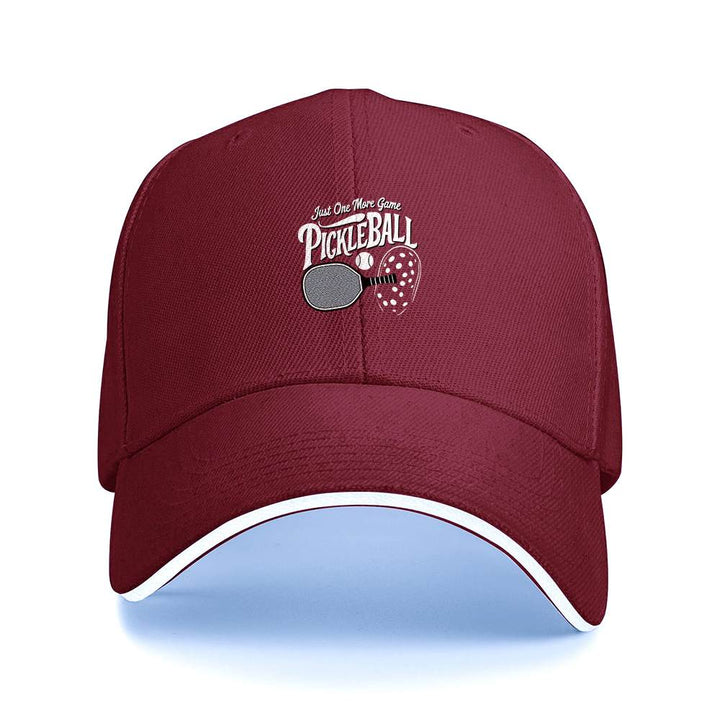 Stylish All-Season Design "Just One More Game" Pickleball Cap - Unisex Adjustable Baseball Cap, Breathable Outdoor Sports Hat for Men Women