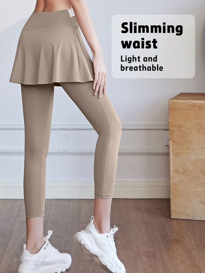 Women's Sports Skirt with Leggings Colorblocked Design for Running Golf and Gym