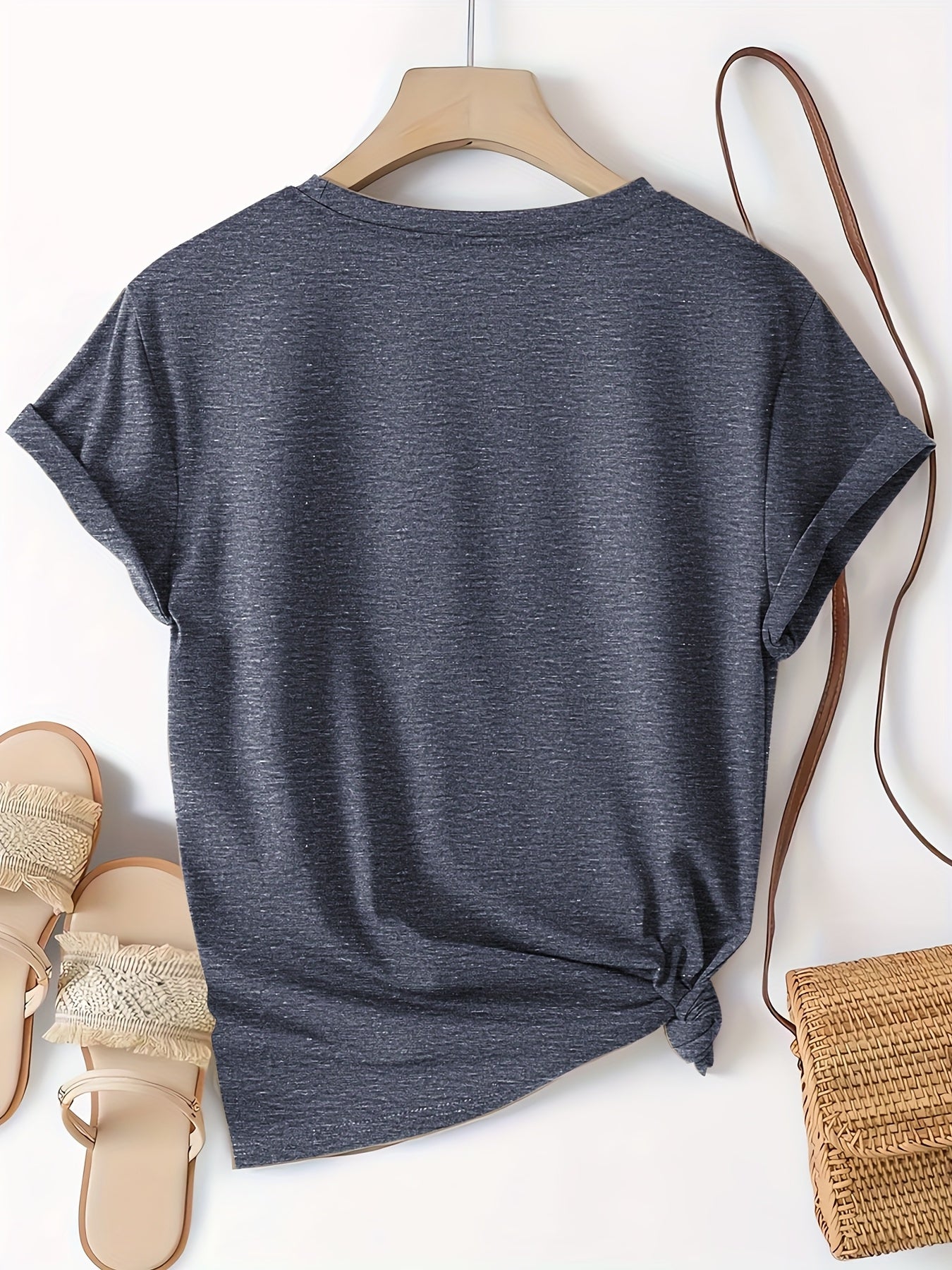 Fashion Printed Women'S Short Sleeve T-Shirt | "Pickleball And Dog" English Letter Print, Lightweight, Cute, Easy Elegant Retro Casual Versatile Korean Style Top, Crew Neck, All Season, Vacation Beach Holiday Sports Women'S A