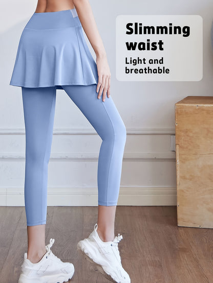 Women's Sports Skirt with Leggings Colorblocked Design for Running Golf and Gym