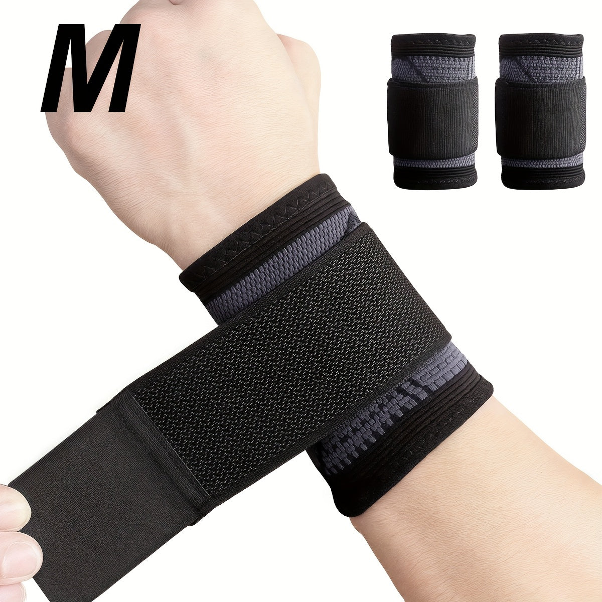 2pcs Adjustable Wrist Compression Strap & Wrist Brace for Fitness, Weightlifting, Wrist Care - Sport Wristband Wrist Support for Men & Women