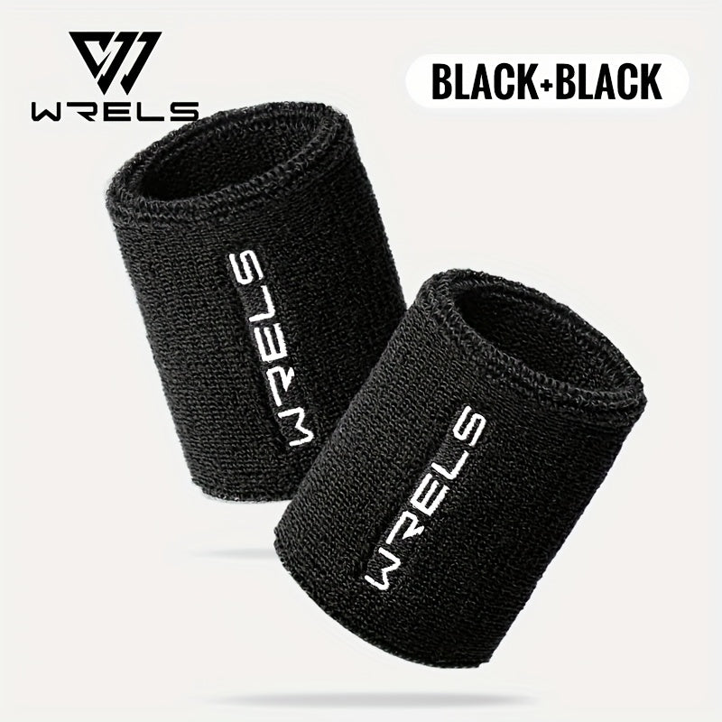 1pc-2pcs WRELS Unisex Sports Wristbands - Windproof Anti-Perspirant Sweat-Wicking with Wool Loops, Flexible Lightweight Breathable & Absorbent for Fitness, Basketball, Gym, Outdoor Activities (Grey/Black), Gym Accessories | M