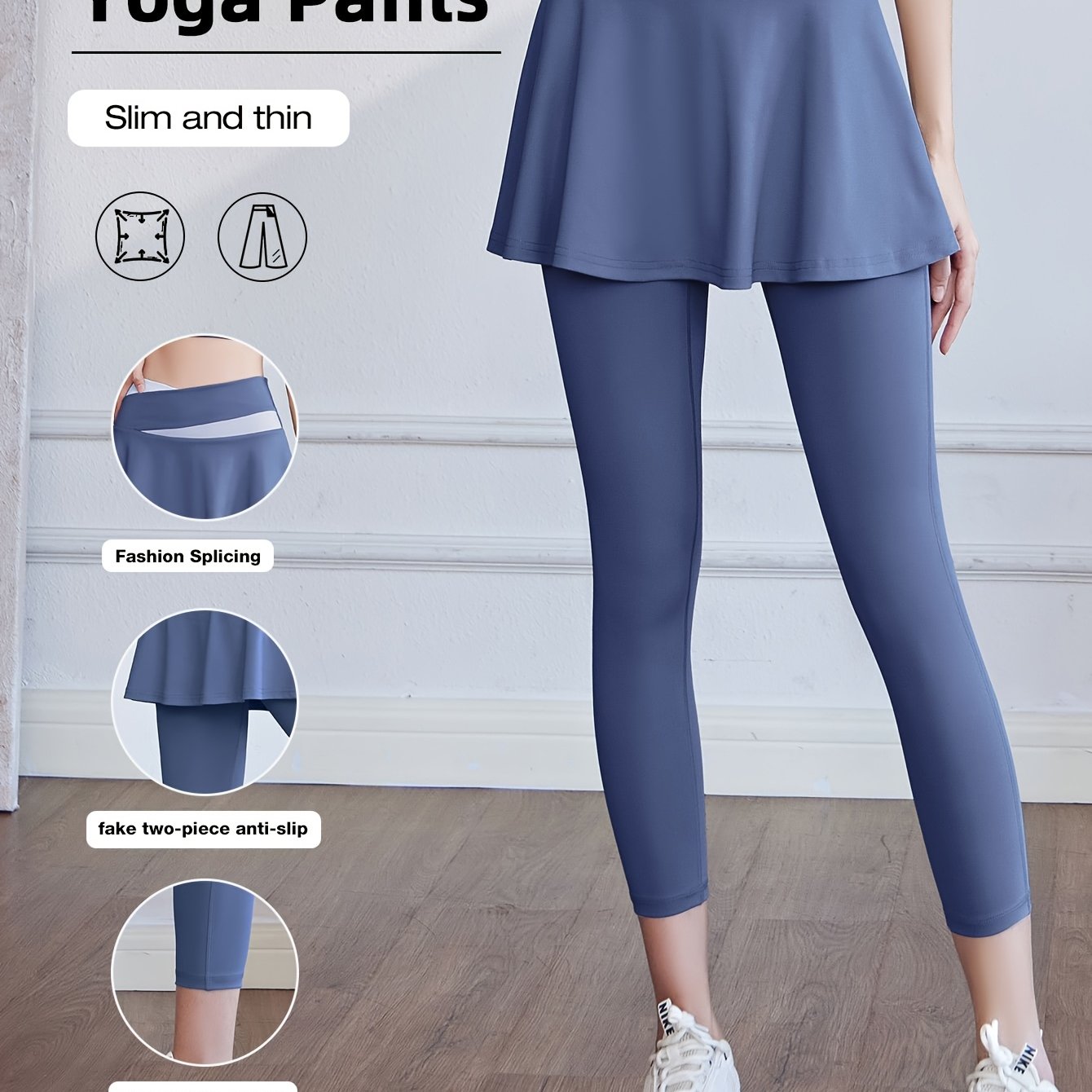 Women's Sports Skirt with Leggings Colorblocked Design for Running Golf and Gym