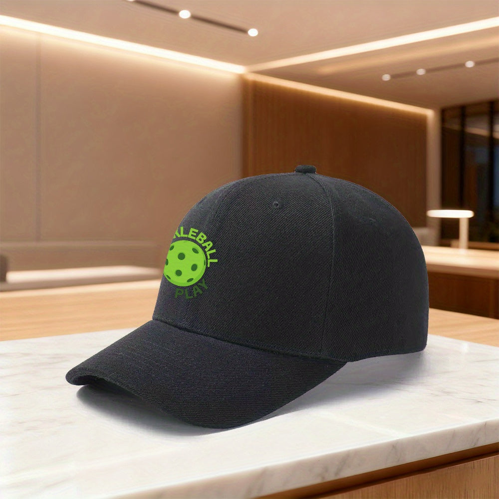 1pc "Pickleball Play" Printed Snapback Baseball Cap, Unisex Outdoor Sports Style, Ideal Gift for Weddings, Parties, Birthdays, Essential for Pickleball Enthusiasts, Casual and Versatile, Fashionable Trend