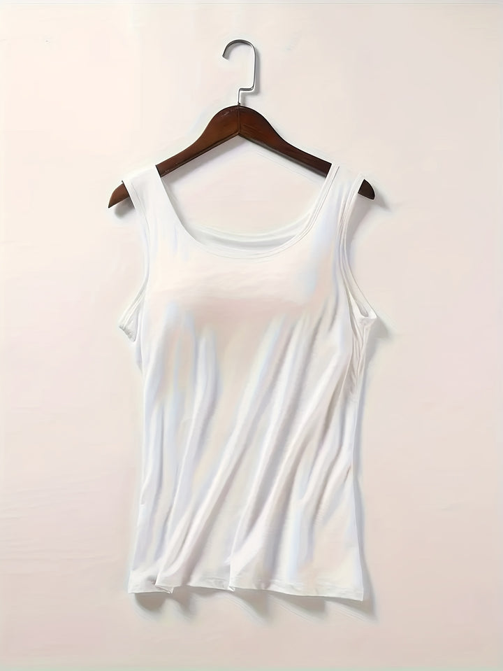 4-Pack Women’s Sports Tank Tops with Chest Padding, Wide Straps, Breathable Quick-Dry Stretch Workout &amp; Casual Tops