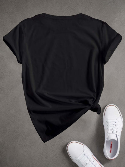 Pickleball Fun Quote Paddles Print T-shirt, Short Sleeve Crew Neck Casual Top for Summer & Spring, Women's Clothing