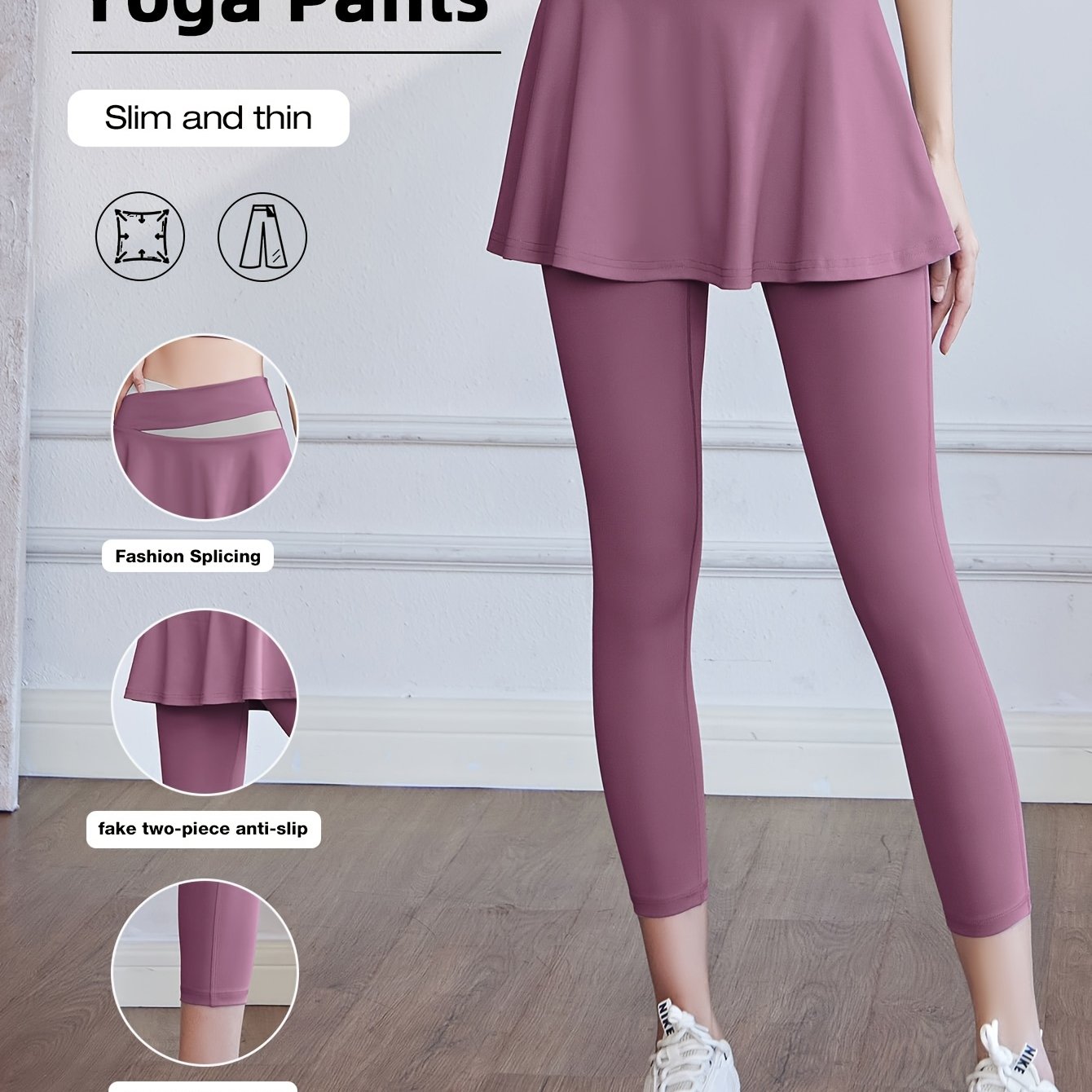 Women's Sports Skirt with Leggings Colorblocked Design for Running Golf and Gym