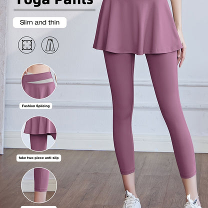 Women's Sports Skirt with Leggings Colorblocked Design for Running Golf and Gym