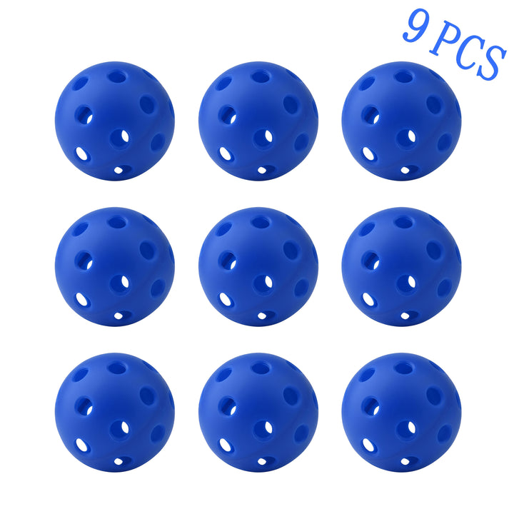 9pcs Multi-Color 26-Hole Indoor Pickleball Balls Set – Beginner Training Durable Lightweight Indoor Practice Balls Pack