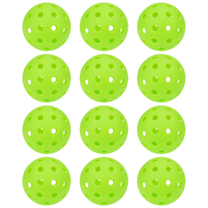 12 Pickleballs with 40 Holes for Outdoor Training, Featuring Excellent Durability, Bounce, And Visibility with a Seamless Integrated Design