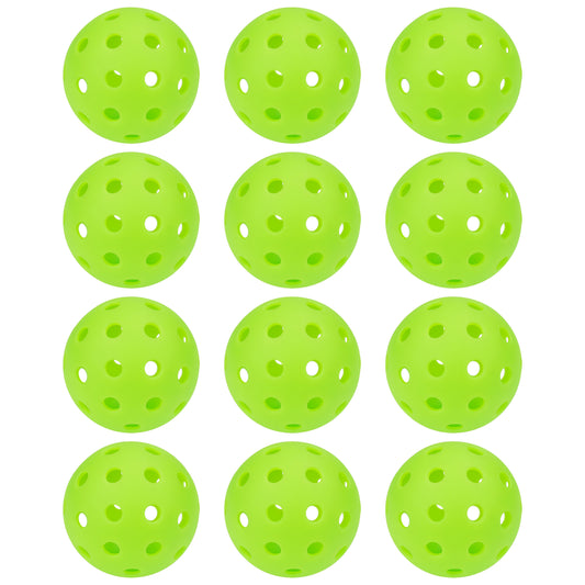 12 Pickleballs with 40 Holes for Outdoor Training, Featuring Excellent Durability, Bounce, And Visibility with a Seamless Integrated Design