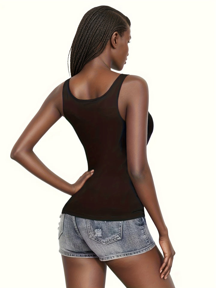 4-Pack Women’s Sports Tank Tops with Chest Padding, Wide Straps, Breathable Quick-Dry Stretch Workout &amp; Casual Tops