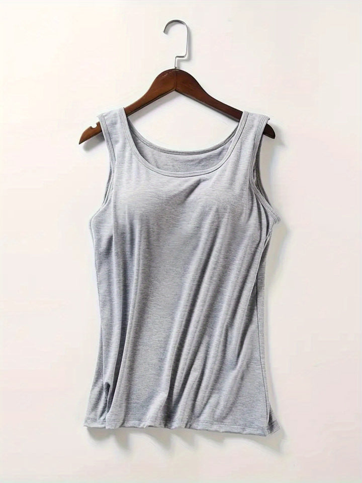 4-Pack Women’s Sports Tank Tops with Chest Padding, Wide Straps, Breathable Quick-Dry Stretch Workout &amp; Casual Tops