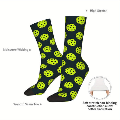 A Set of Funky Hip Hop Pickleball Socks for Men, Featuring a Seamless Design And a Humorous Print, Perfect for Street Style