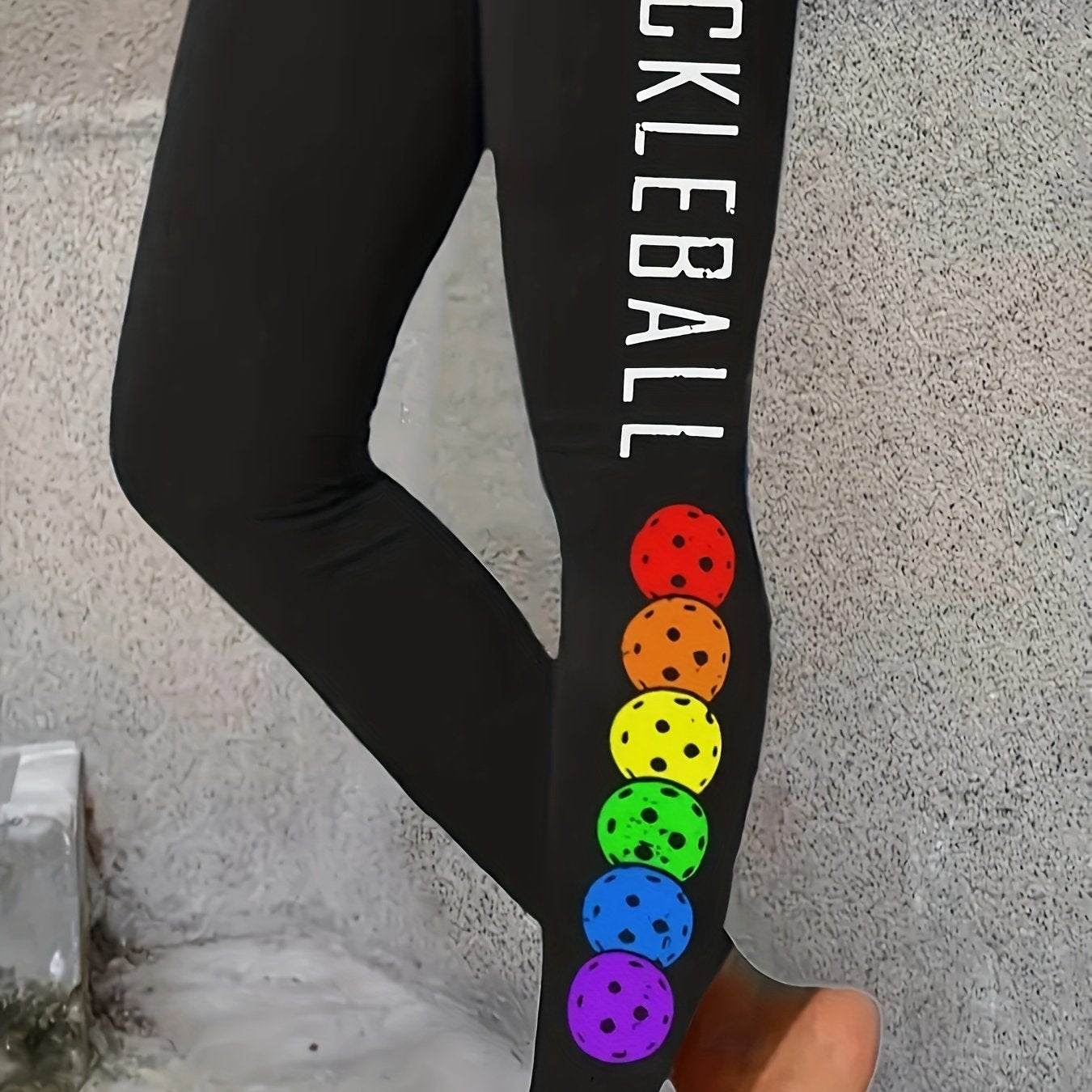 Pattern Print High-Waisted Leggings, Casual Tight Stretch Pants