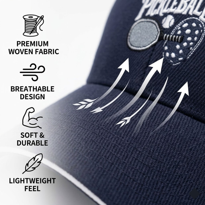 Stylish All-Season Design "Just One More Game" Pickleball Cap - Unisex Adjustable Baseball Cap, Breathable Outdoor Sports Hat for Men Women