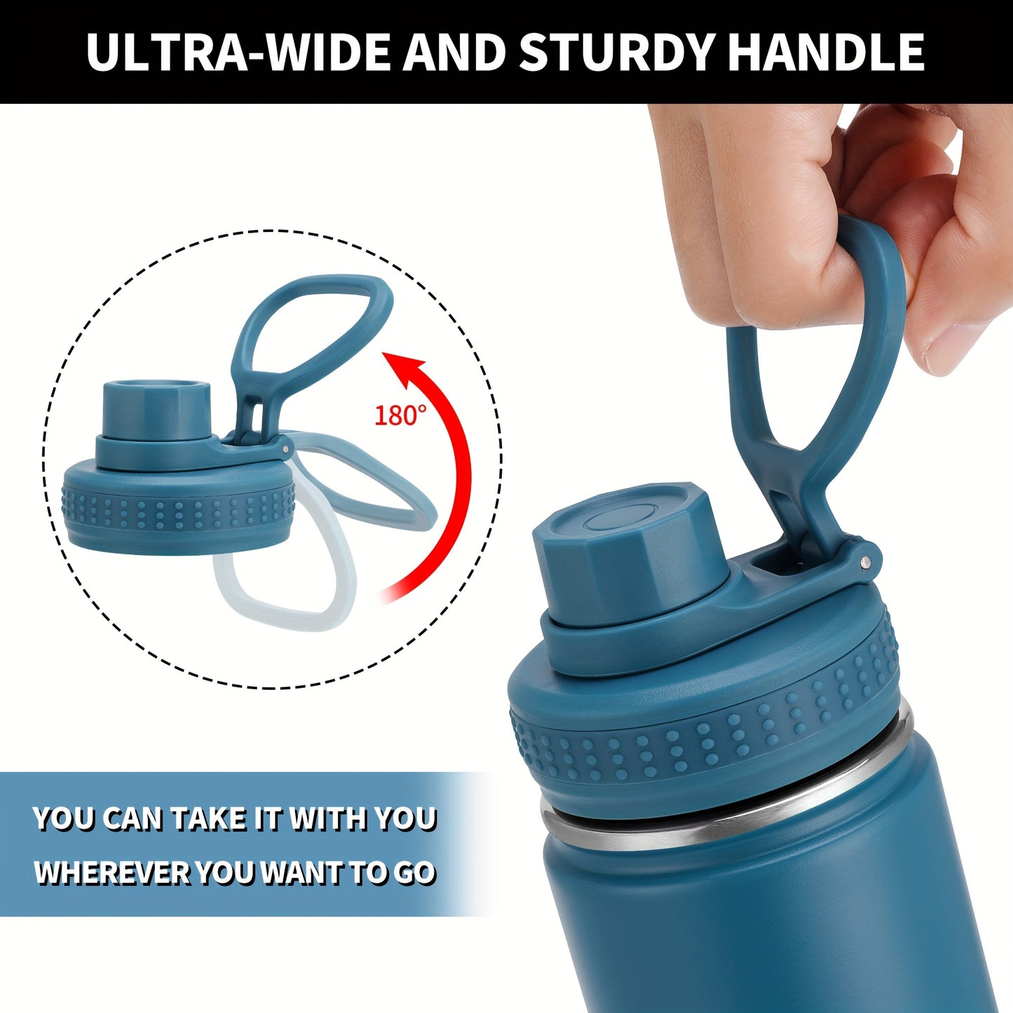 22oz/650ml Insulated Water Bottle with Straw, Stainless Steel Leak Proof Sports Water Flask, Double Walled Vacuum Metal Water Bottle