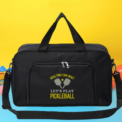 Adult Responsibilities Can Hold Off; Let'S Enjoy a Game of Pickleball. This Themed Sports Travel Bag Features a Unique Print Design, Making It Both Stylish And Practical for Storing Clothes, Toiletries, And Other Travel Essen