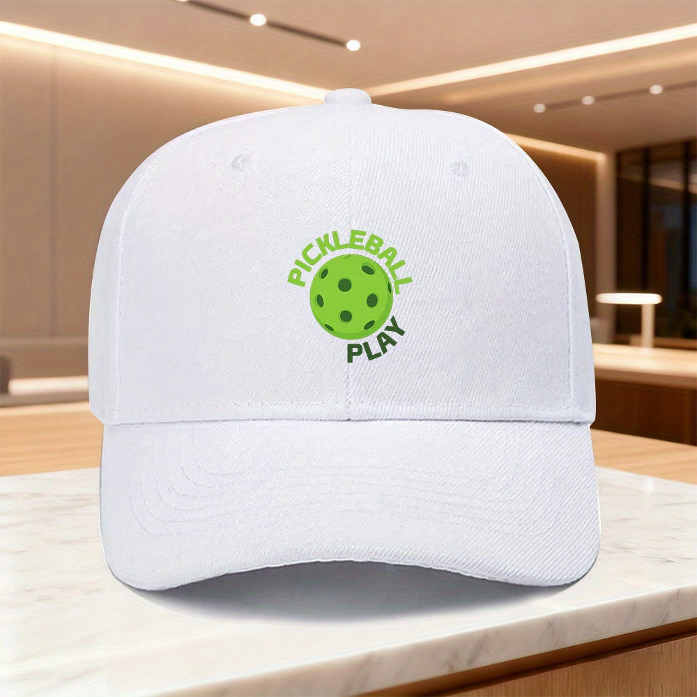 1pc "Pickleball Play" Printed Snapback Baseball Cap, Unisex Outdoor Sports Style, Ideal Gift for Weddings, Parties, Birthdays, Essential for Pickleball Enthusiasts, Casual and Versatile, Fashionable Trend